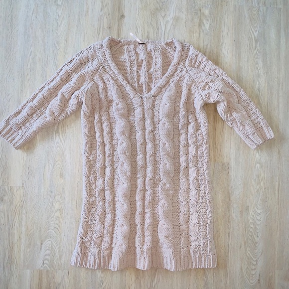 Free People Dresses & Skirts - Free People Chenille Cableknit Sweater Dress Sz XS